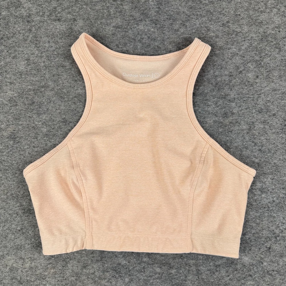 Outdoor Voices Athena Crop Top Polyester Stretch Peach Womens Small S